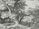 landscape with tree, etching