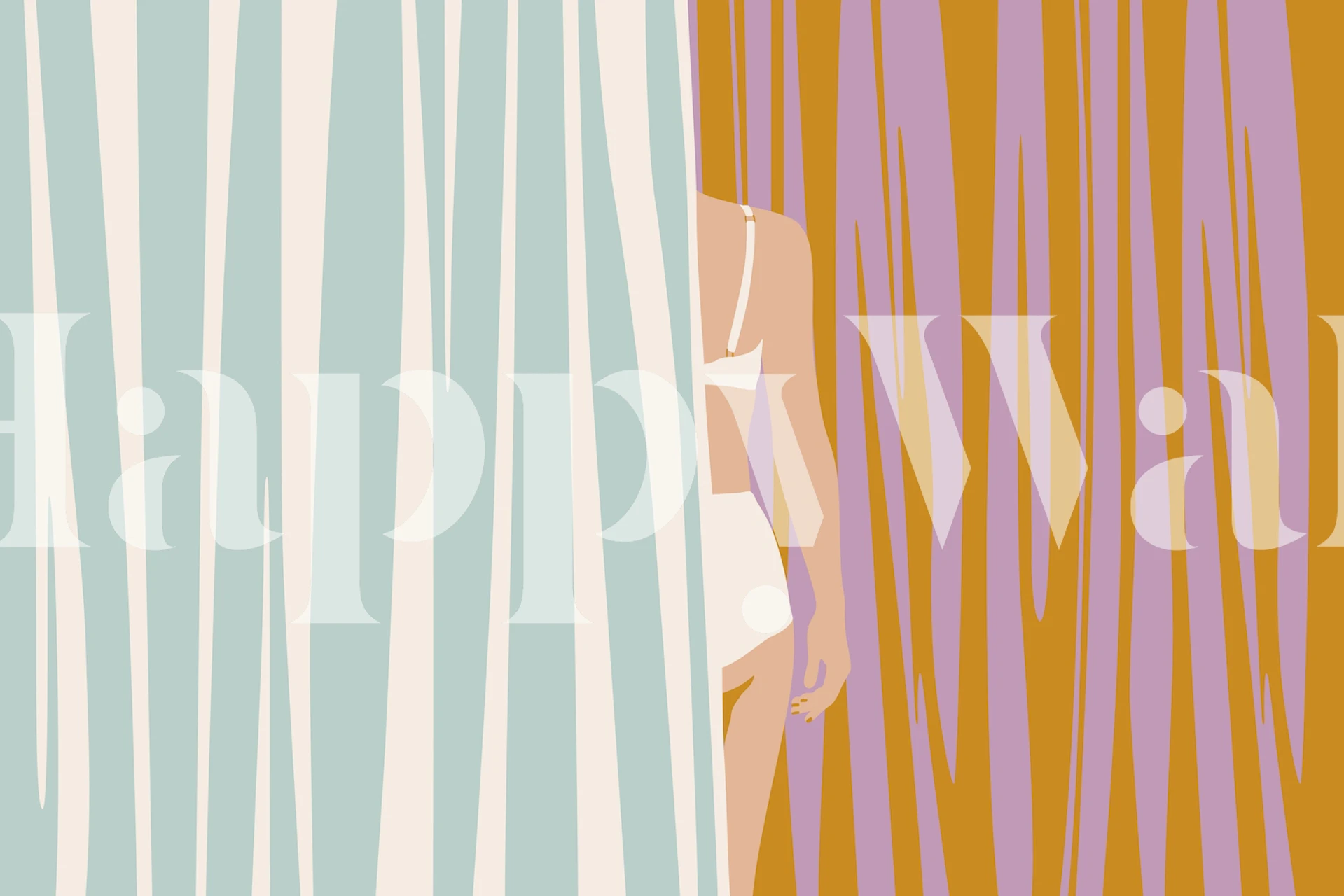 Abstract colorful wallpaper with teal, orange, and purple striped patterns