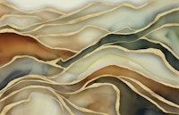 Magnificent Marble Landscape Brown Green Gold tapete