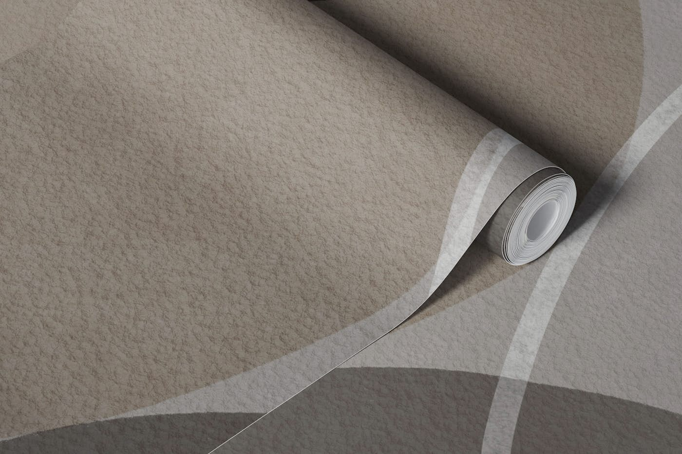 Mid Century Shapes And Outline Grey Brown wallpaper roll