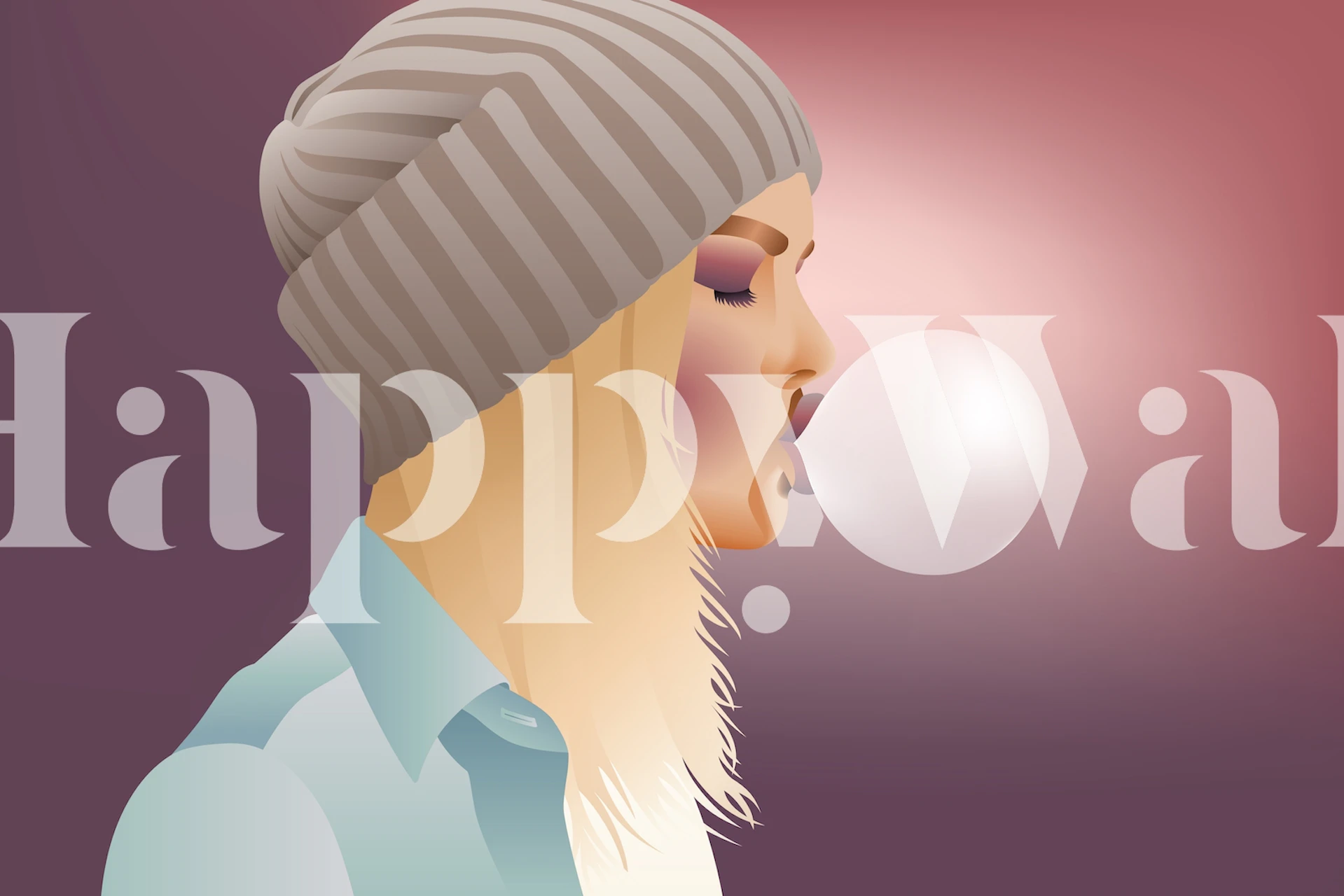 Whimsical wallpaper design in a room