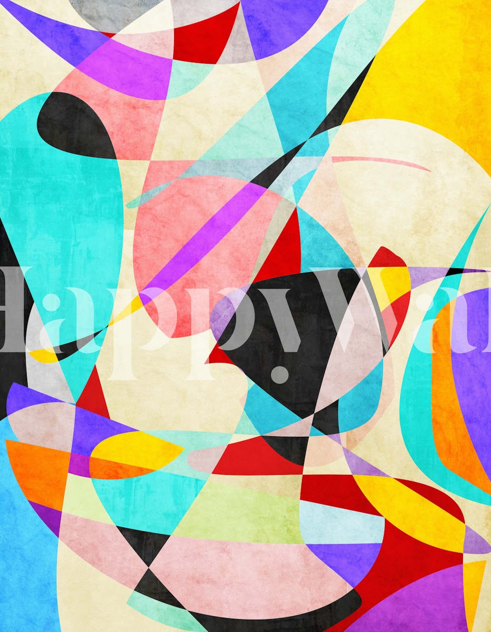 Šarena apstraktna tapeta u sobi