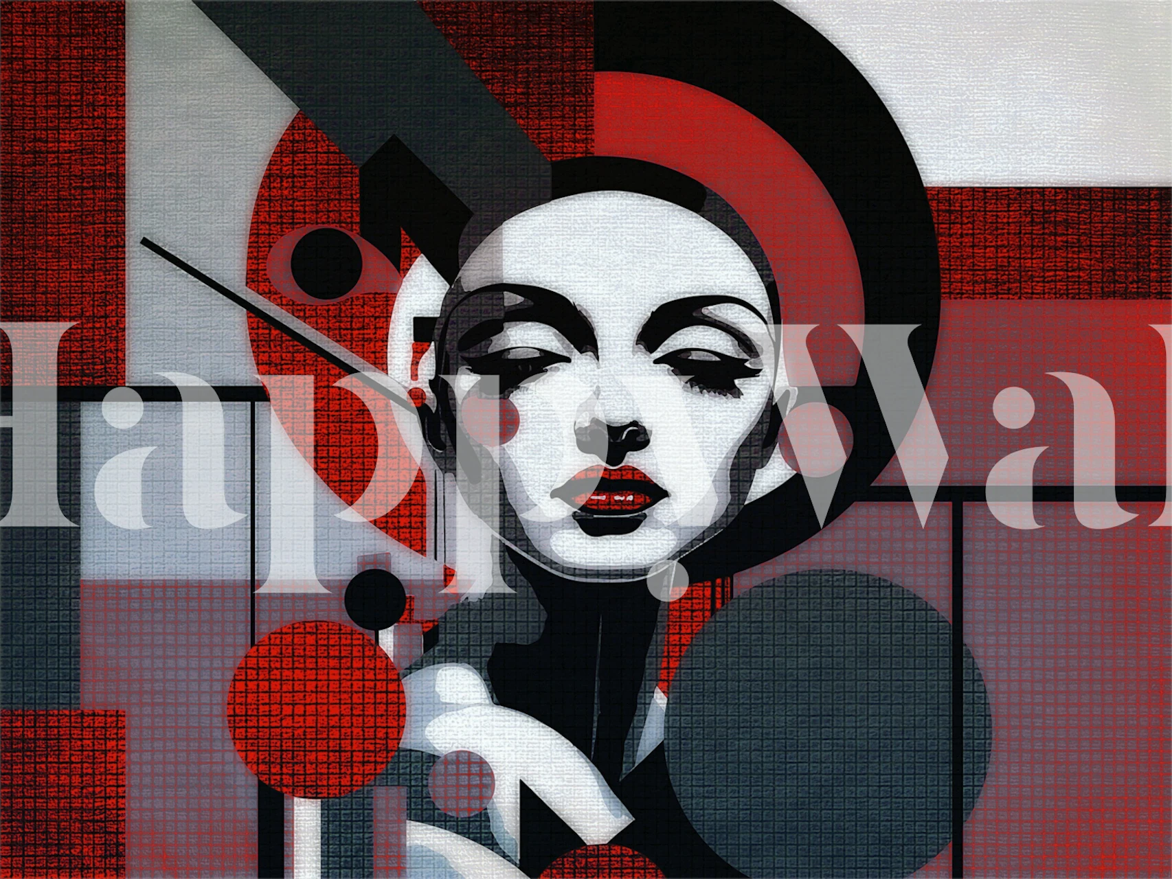 Carta da parati Mysterious Lady in una stanza moderna