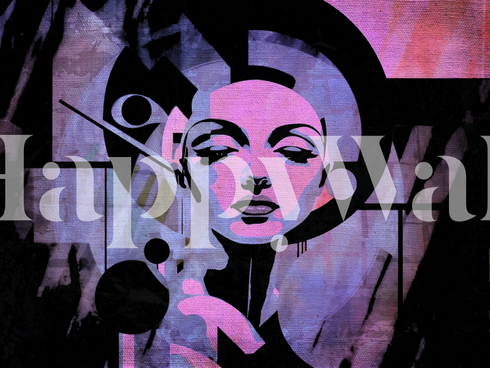 Tapeta Bold Grunge Girl v nastavení pokoje