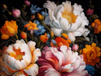 Large Antique Flowers papiers peint