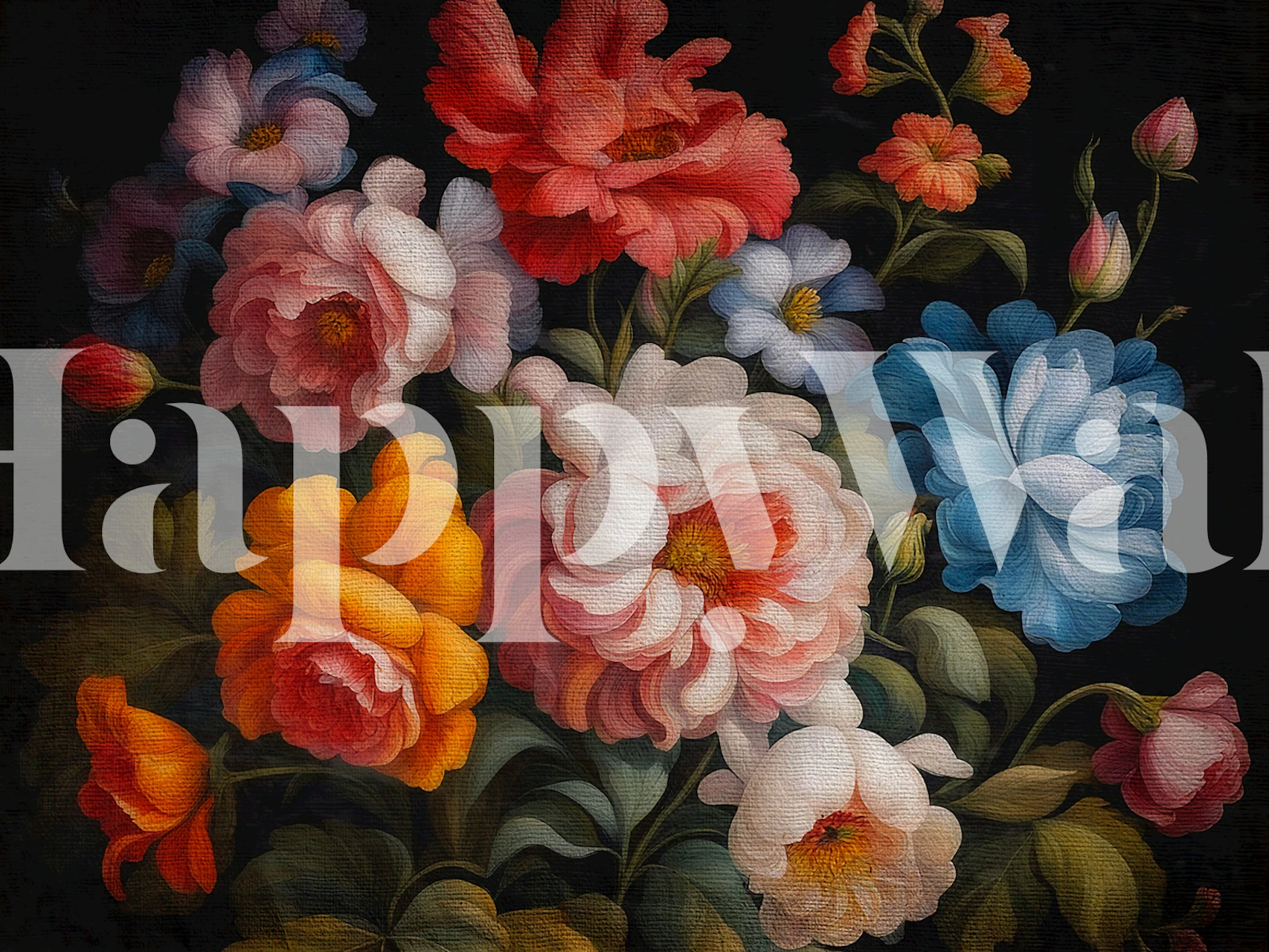 Large Antique Flower Bouquet tapeta v pokoji