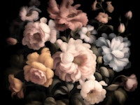 Antique Moody Flowers Canvas Art wallpaper