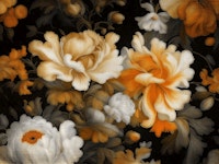 Rustic Antique Flowers Canvas Art tapet