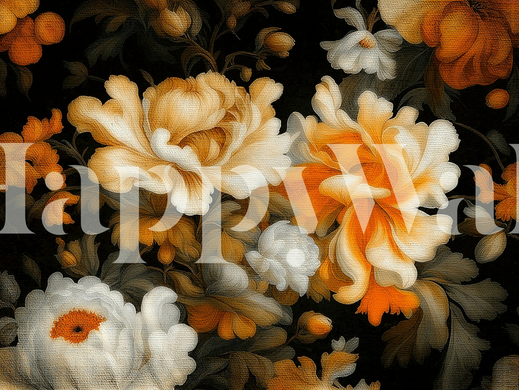 Rustic Antique Flowers Canvas Art v pokoji