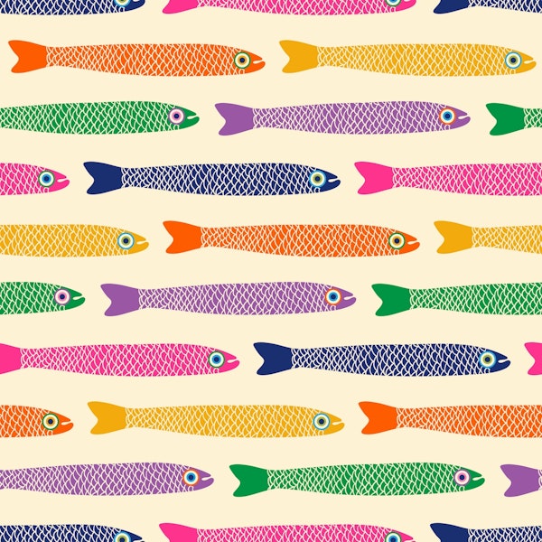 ANCHOVIES Bright Fish Horizontal - Cream