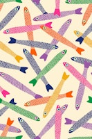 ANCHOVIES Bright Fish Tossed - Cream behang