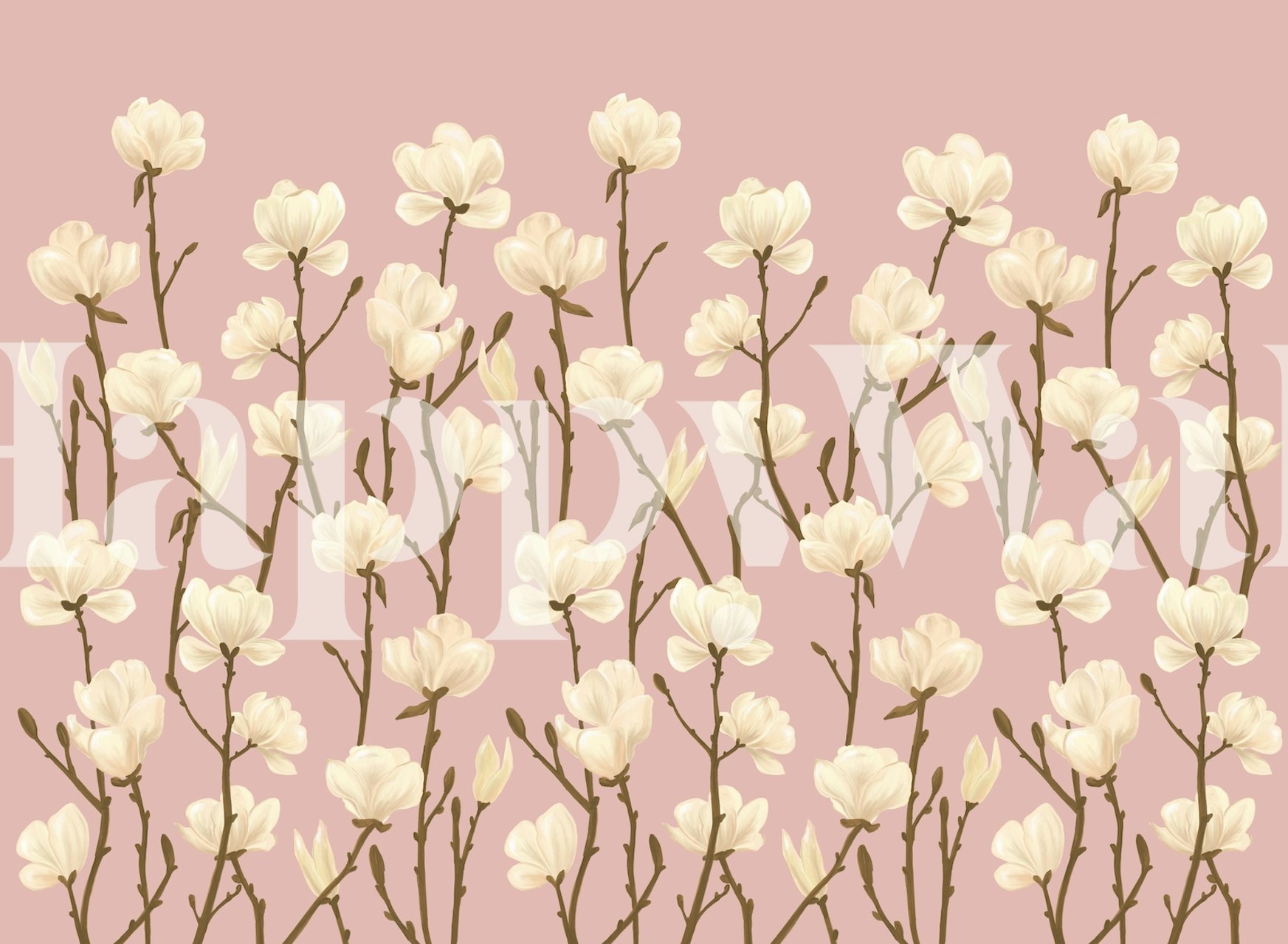 Magnolias Pink Petal wallpaper in a room