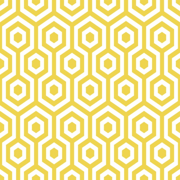 Mustard Yellow Hexagon Geometric Pattern