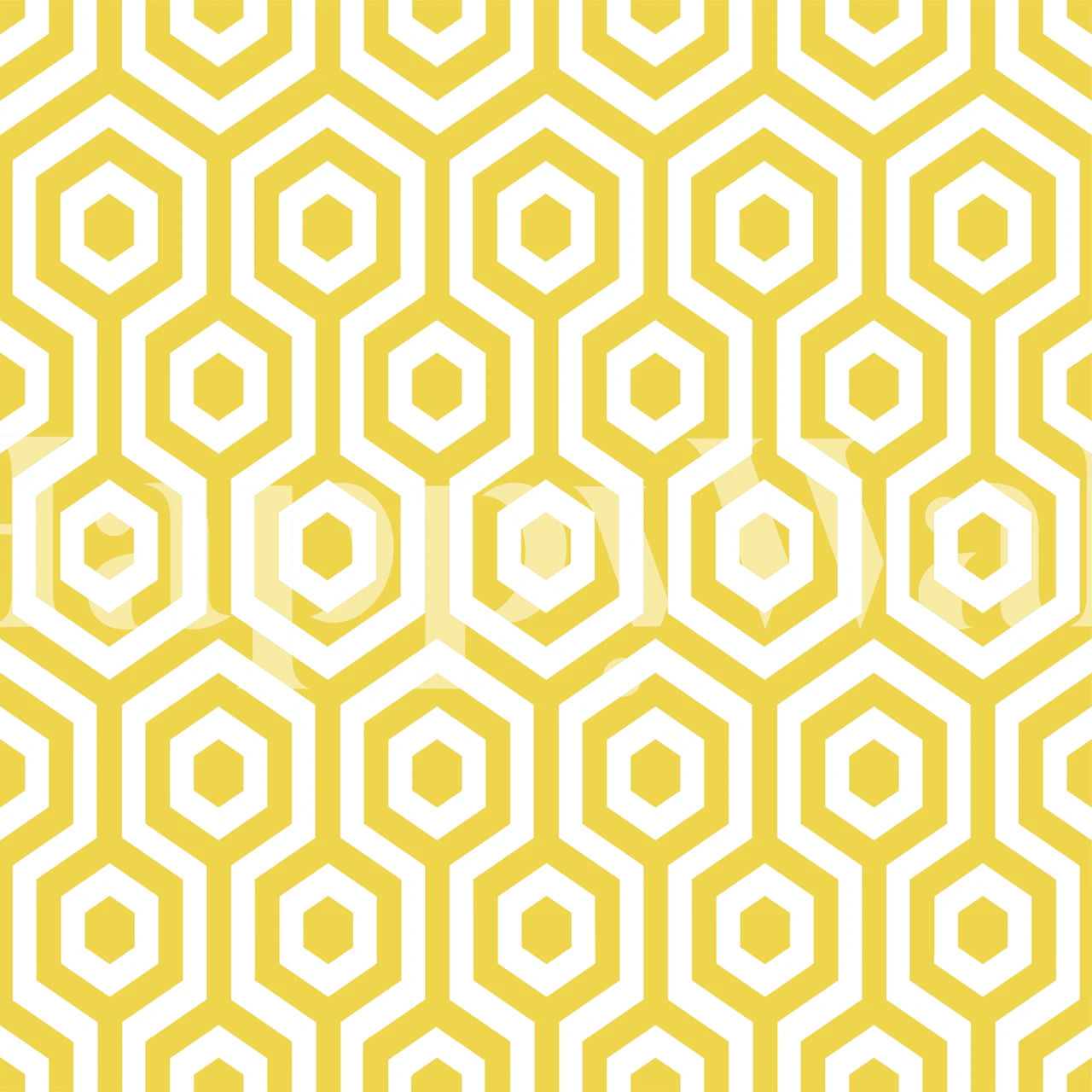 Mustard Yellow Hexagon Geometric Pattern Tapete
