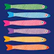 ANCHOVIES Bright Fish on Royal Blue