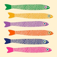 ANCHOVIES Bright Fish on Cream ταπετσαρία