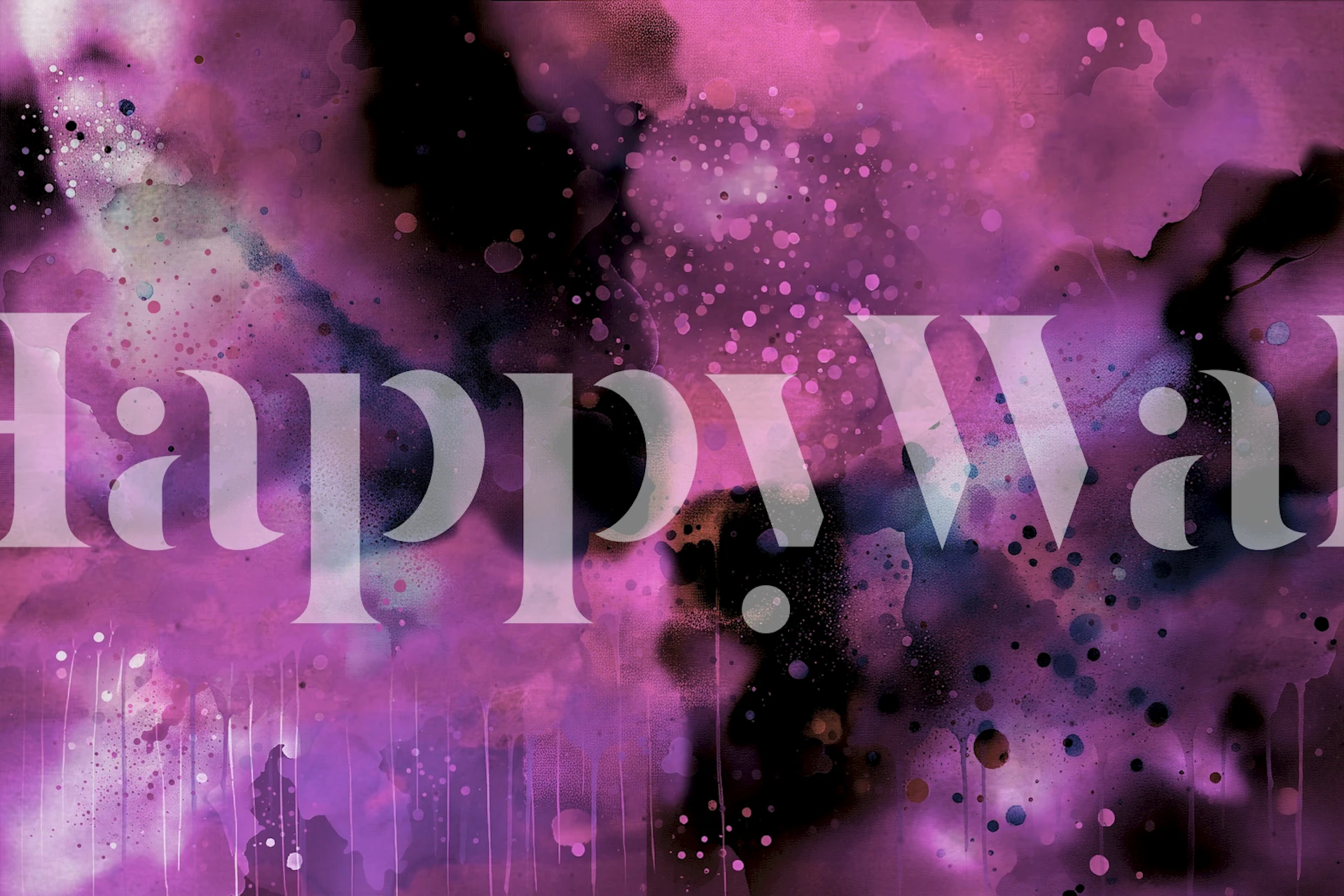 Cosmic-themed room wallpaper with purples and pinks