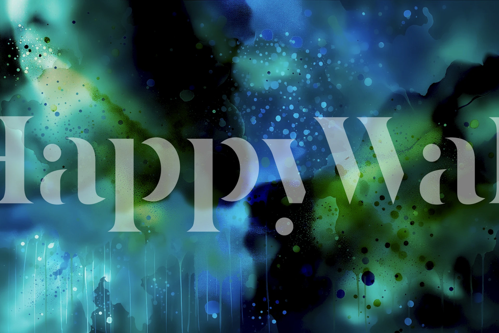 Meditative Universe Teal Green wallpaper in a room