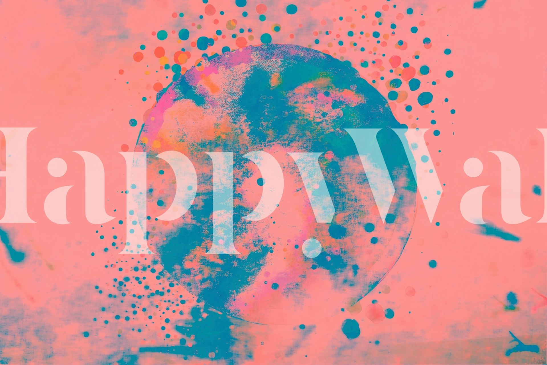 Happy Peach Earth tapet i et rum