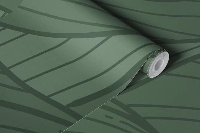 Leaf Lines Greenwallpaper roll