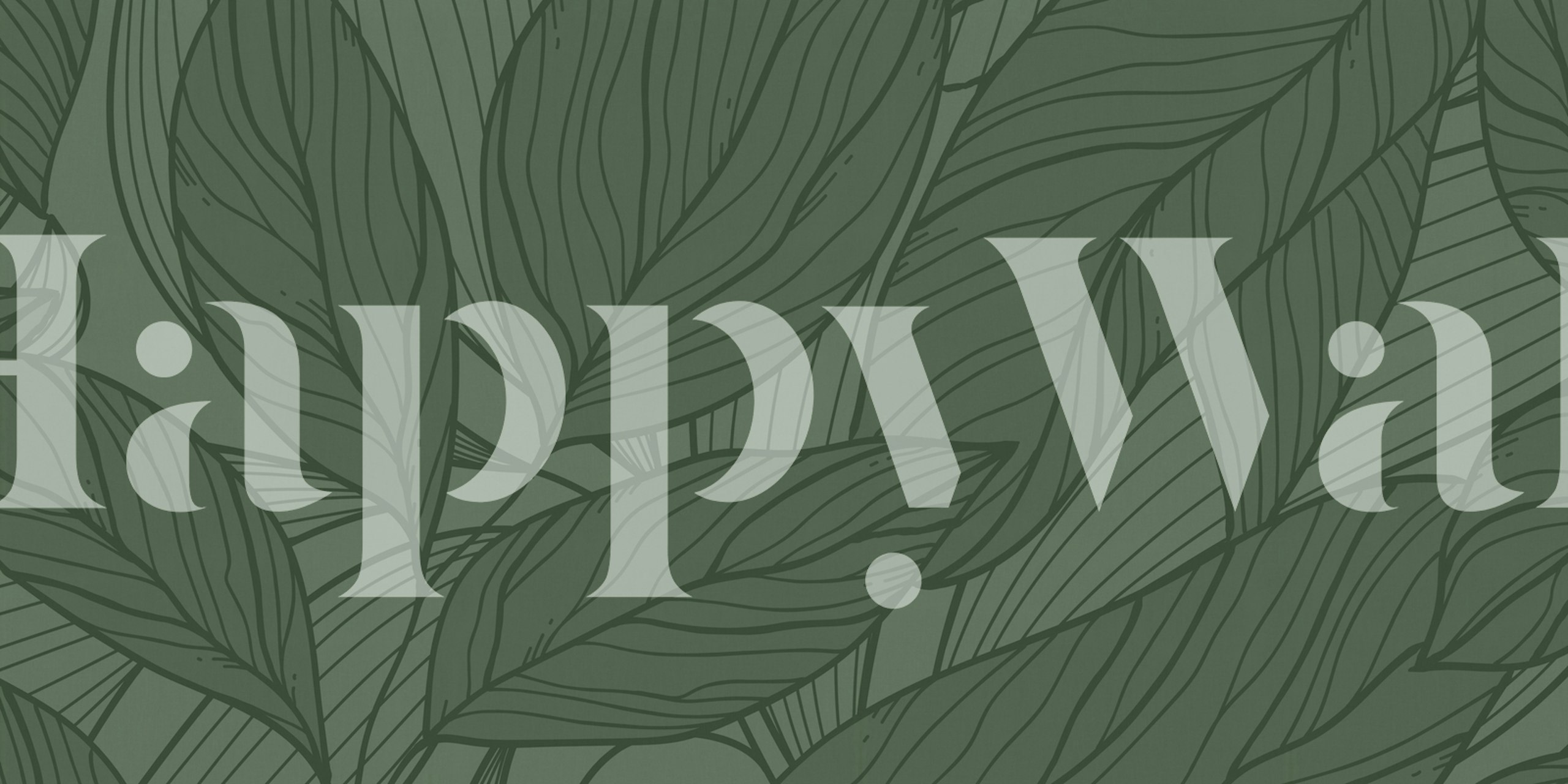 Leaf Lines Green carta da parati in una stanza