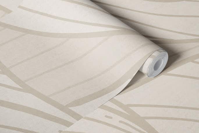 Leaf Line Creamwallpaper roll