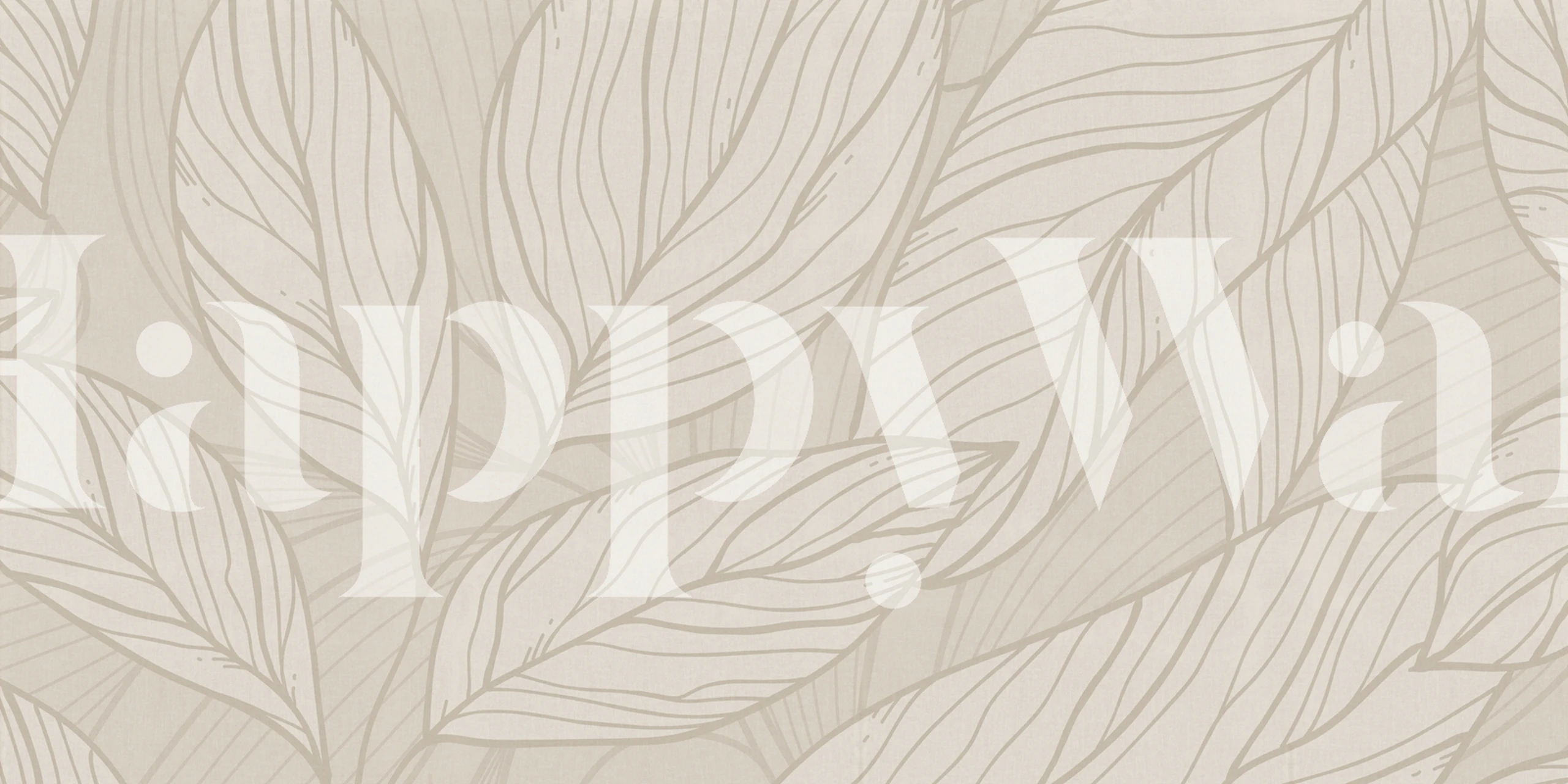 Crème bladeren patroon muurschildering