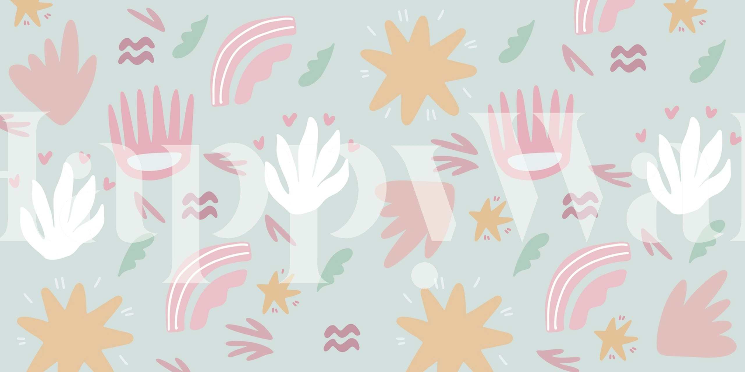 Playful shapes and colors in pastel tones wallpaper