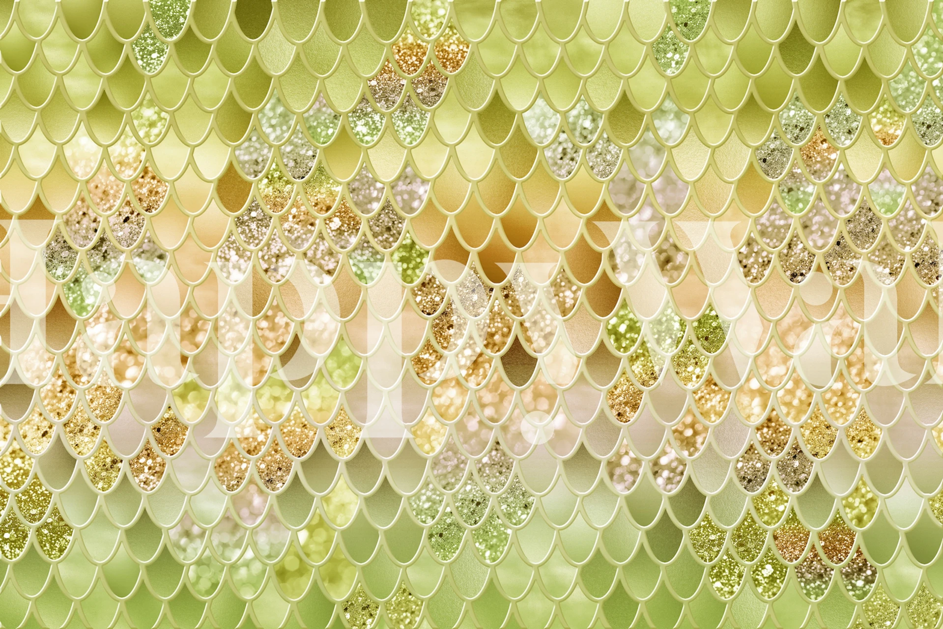 Summer Mermaid Glitter Scales tapet i ett rum