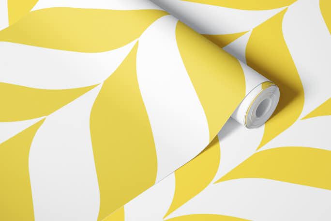 Modern Chevron pattern mustard whitewallpaper roll