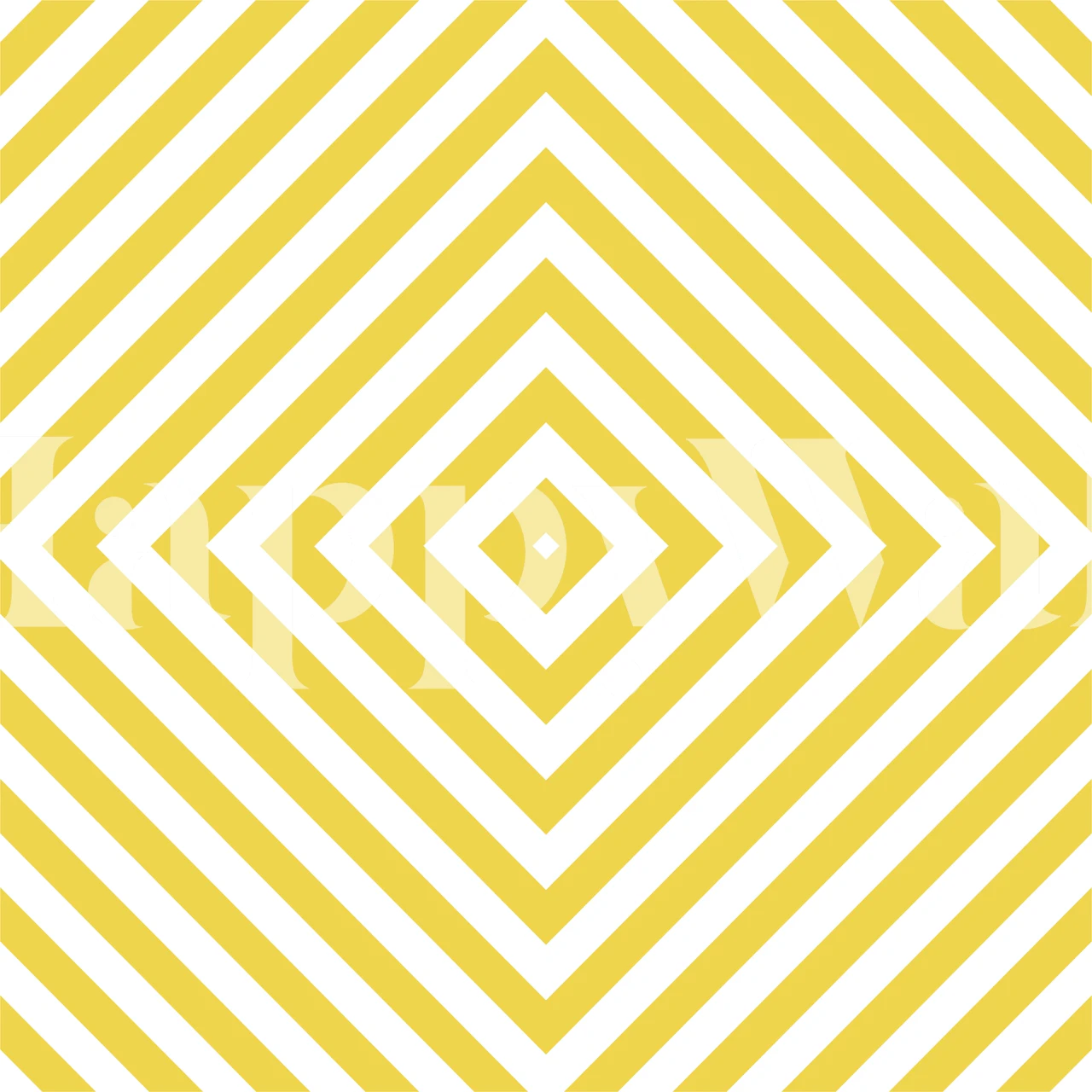 Gestreepte wallpaper White yellow in een kamer