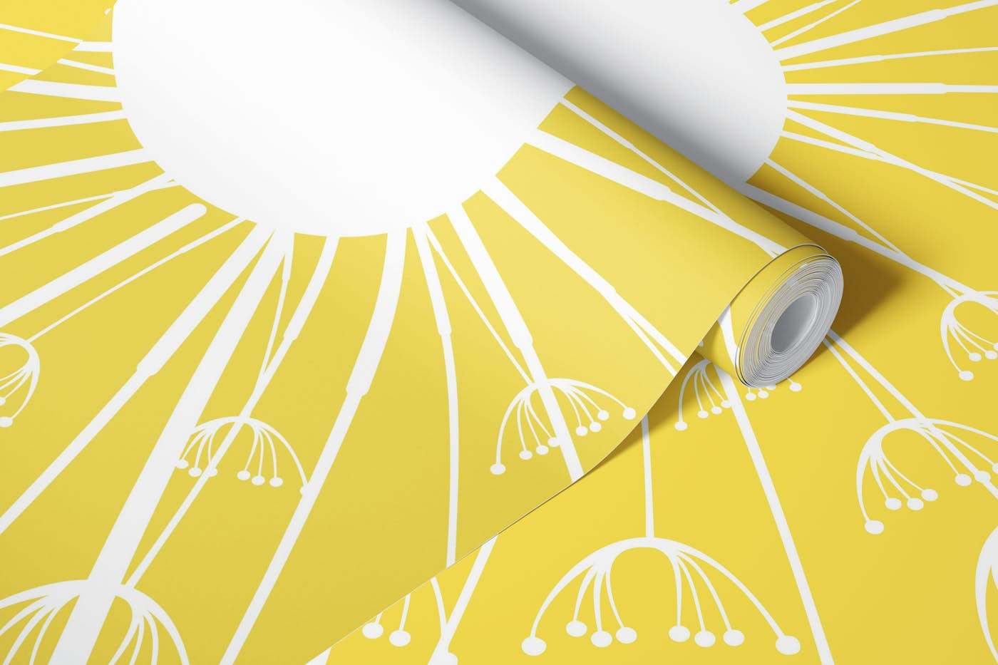 Large Scale Dandelion Mustard Yellow wallpaper roll