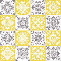 Alhambra Yellow Mocha Tiles wallpaper