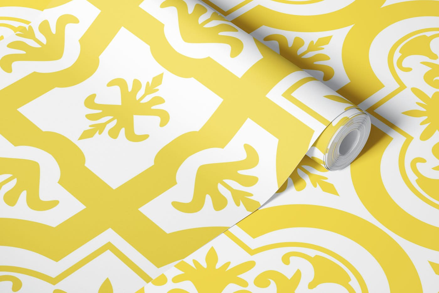 Mexican Tile Pattern Mustard wallpaper roll