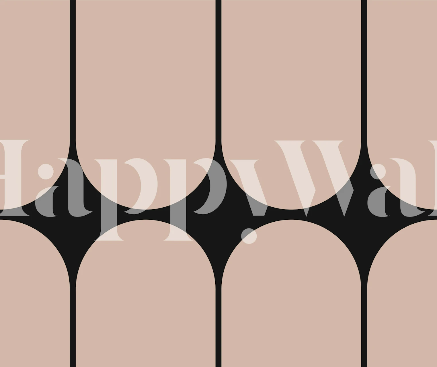 Mid-Century Modern Wandbild mit geometrischen Formen in Schwarz und Beige