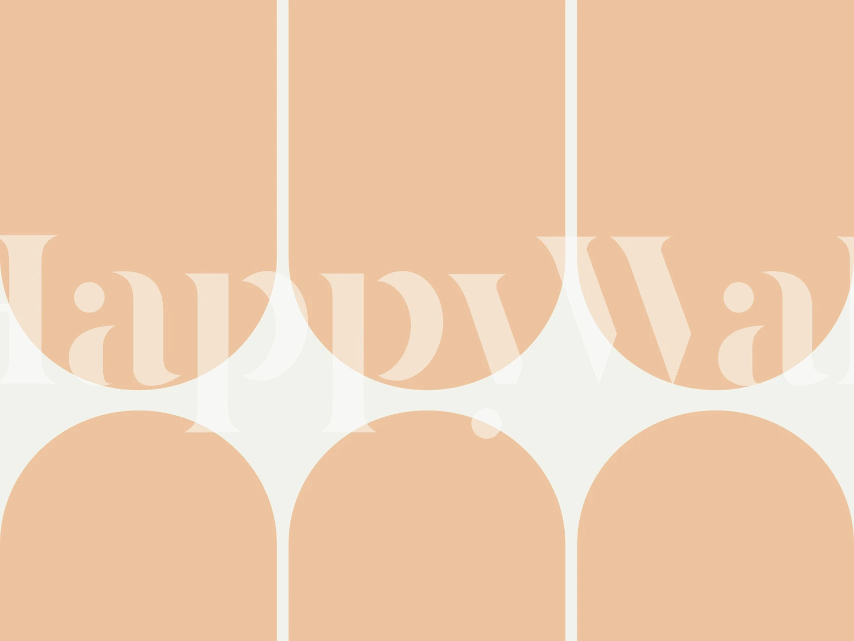 Peach colored oval shapes on a white background wallpaper