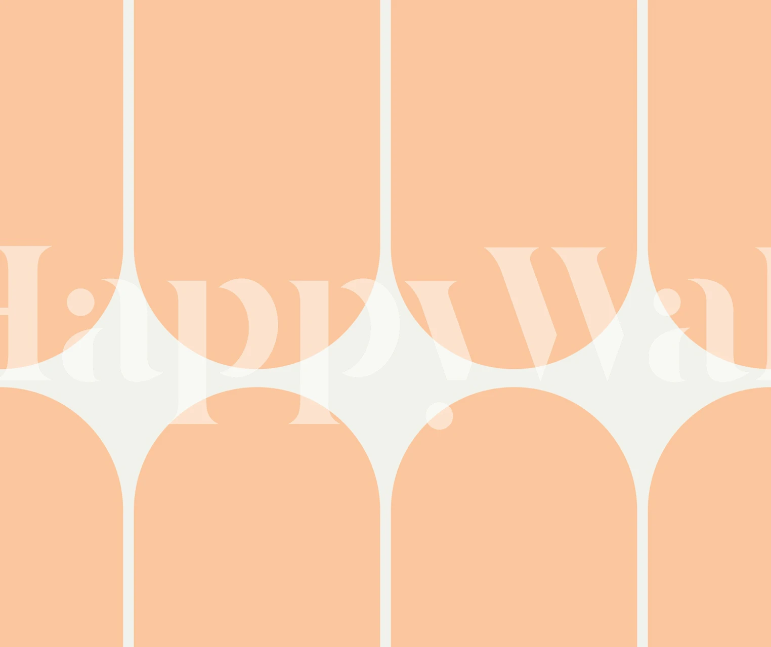 Peach colored oval shapes on a white background wallpaper