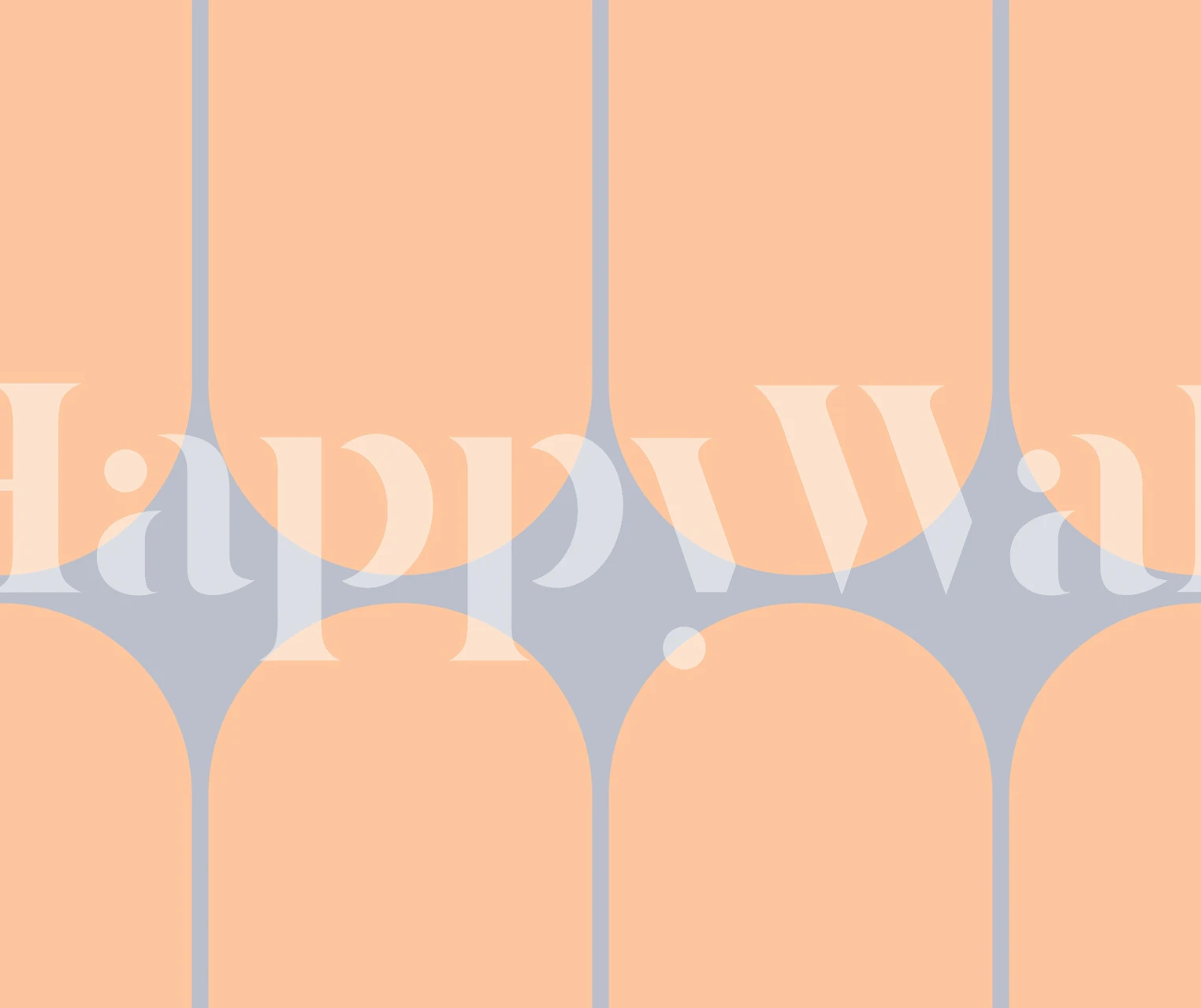 Geometric Peach Fuzz Mid-Century tapet i et rum