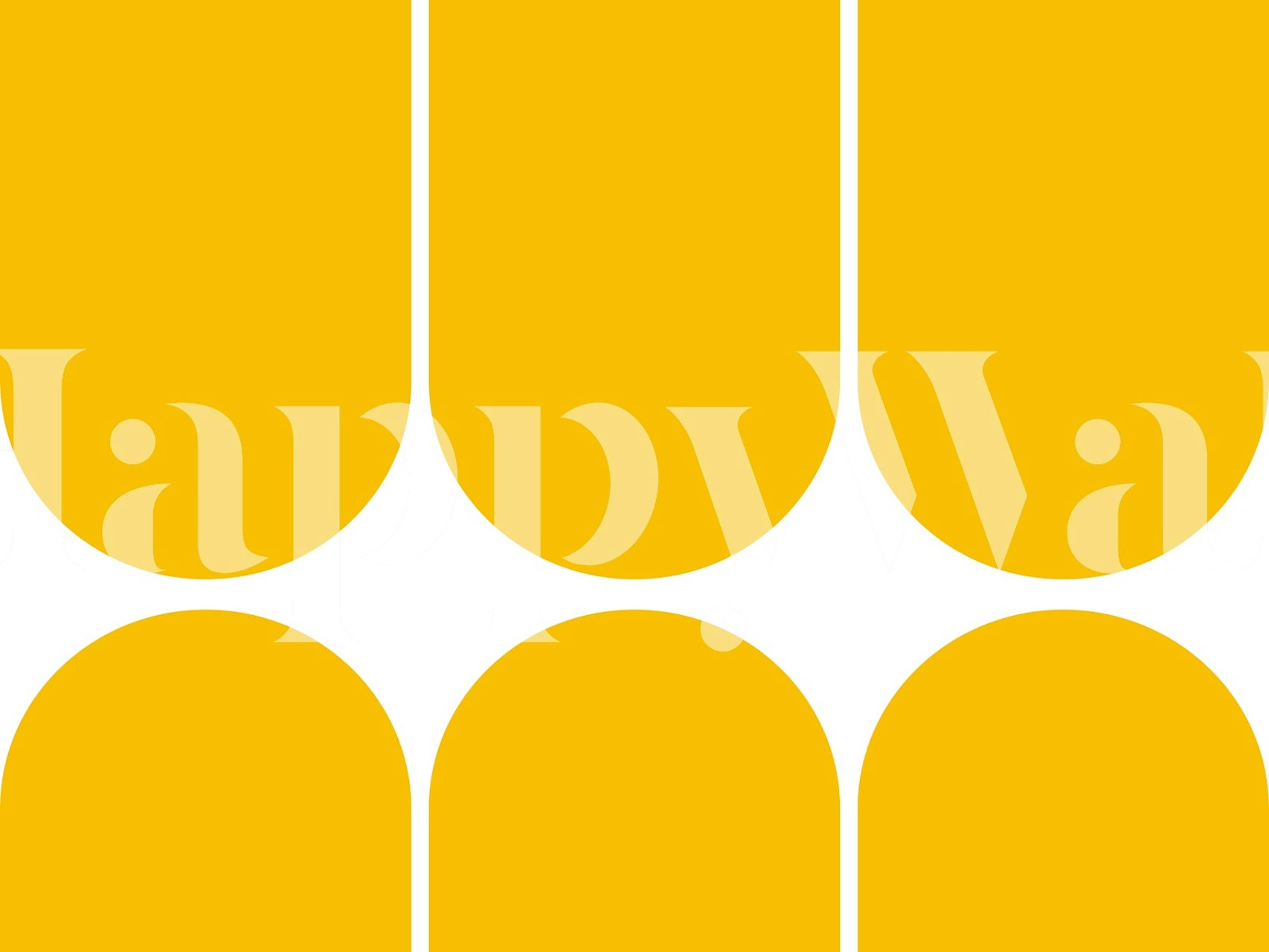 Papel de parede Yellow Mid-Century Arches em um quarto