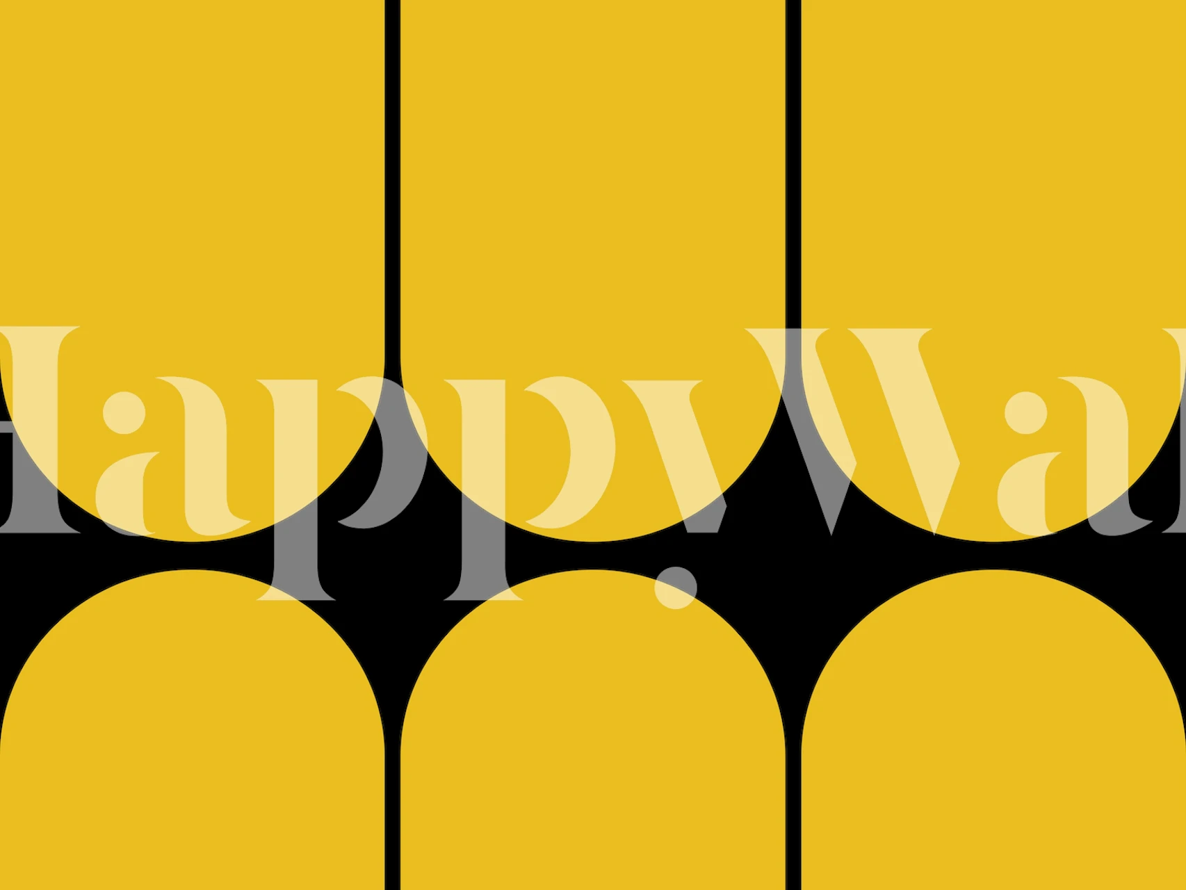 Yellow and black geometric pattern wallpaper