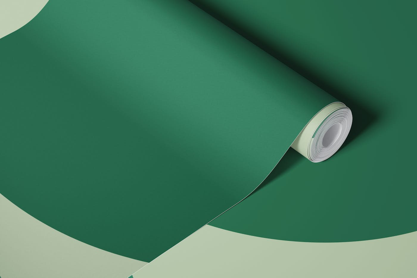 Green Mid-Century Arches wallpaper roll