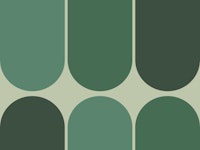 Green Mid-Century Arches wallpaper