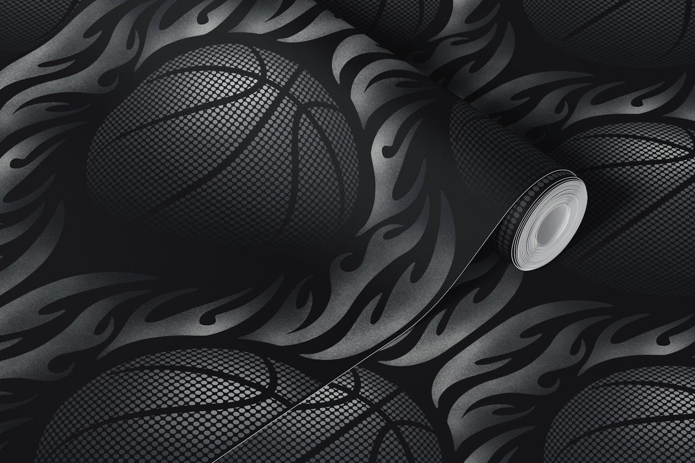 Heavy metal basketball wallpaper roll