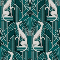 Art Deco Gray Grayhound - Tinsel Silver tapete