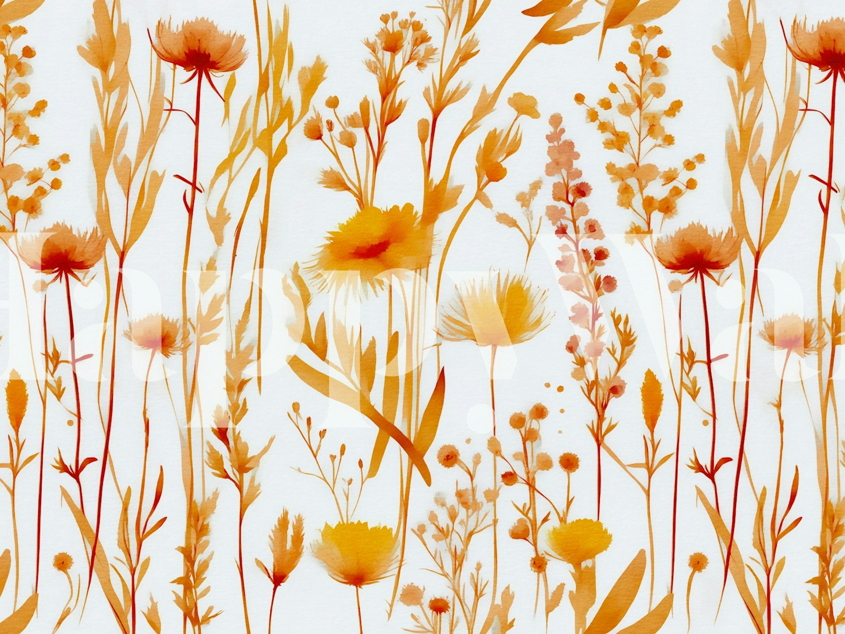 Summer Wildflowers Peach Orange Ταπετσαρία