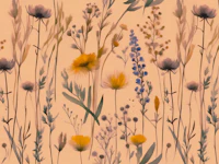 Wildflowers Peach Fuzz tapete