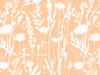 Monochrome Wildflowers Peach Fuzz wallpaper