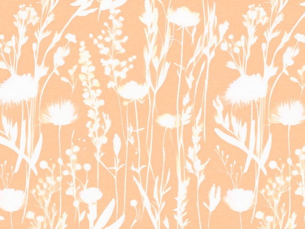 Monochrome Wildflowers Peach Fuzz