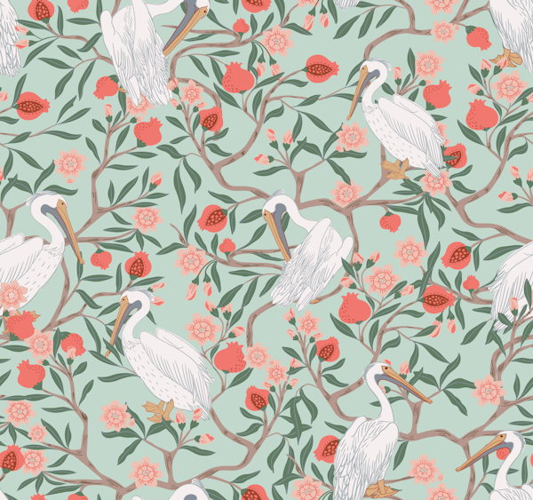 pelicans and pomegranateHeaven