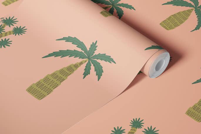 Mediterranean palm treeswallpaper roll